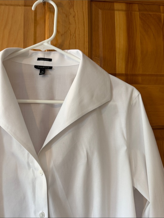 Talbots Tops - Talbots White Button-Front Blouse with Camp Collar